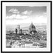 Panoramablick über die Dächer von Florenz, Monochrome Passepartout Quadratisch 70