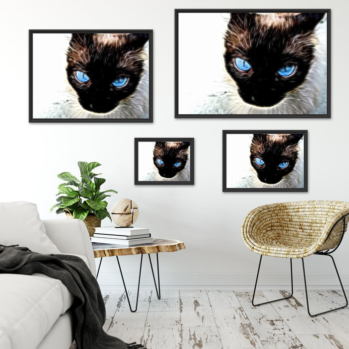 Schwarze elegante Katze Schattenfugenrahmen Dekovorschlag