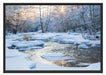 Bach in Winterlandschaft Schattenfugenrahmen 100x70