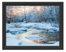 Bach in Winterlandschaft Schattenfugenrahmen 38x30