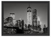 New York City Skyline bei Nacht Schattenfugenrahmen 55x40