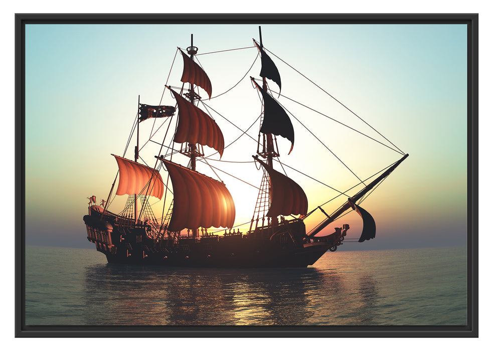 Pixxprint Altes Segelschiff, im Schwebe-Effekt Bilderrahmen