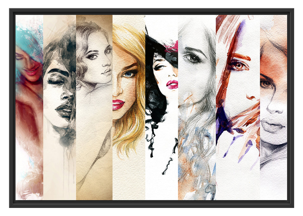 Pixxprint Haar Frisuren, im Schwebe-Effekt Bilderrahmen