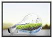 Glühbirne Erneuerbare Energien Schattenfugenrahmen 100x70