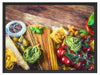 Pasta mit Gewürzen Schattenfugenrahmen 80x60