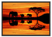 Afrika Elefant in Sonnenschein Schattenfugenrahmen 100x70