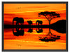Afrika Elefant in Sonnenschein Schattenfugenrahmen 80x60