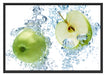 Frische Apfelscheiben im Wasser Schattenfugenrahmen 100x70