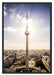 Großstadt Fernsehturm Berlin City Schattenfugenrahmen 100x70