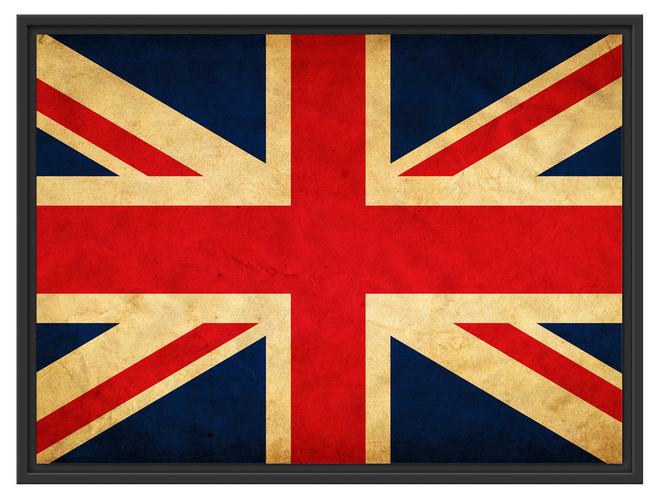 Großbritannien Flagge Schattenfugenrahmen 80x60