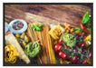 Pasta mit frischen Gewürzen Schattenfugenrahmen 100x70