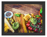 Pasta mit frischen Gewürzen Schattenfugenrahmen 38x30