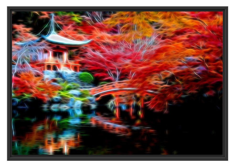 Pixxprint Kloster in Japan, im Schwebe-Effekt Bilderrahmen