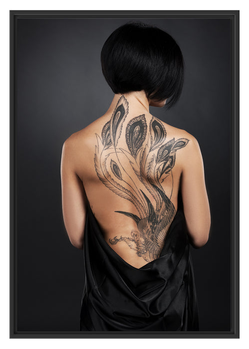 Sexy Dragon Tattoo Schattenfugenrahmen 100x70