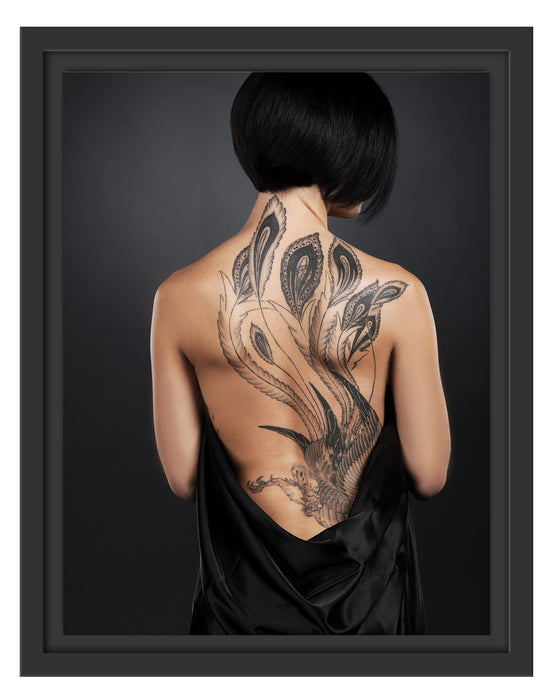 Sexy Dragon Tattoo Schattenfugenrahmen 38x30
