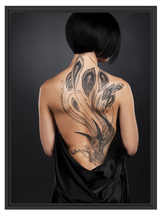 Sexy Dragon Tattoo Schattenfugenrahmen 80x60