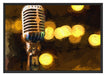 Mikrofon Rockabilly Retro Schattenfugenrahmen 100x70