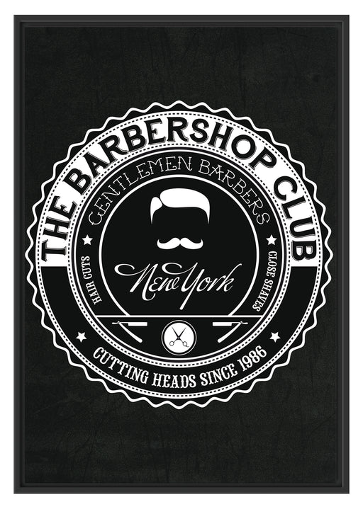 the Barber-Shop-Club black Schattenfugenrahmen 100x70