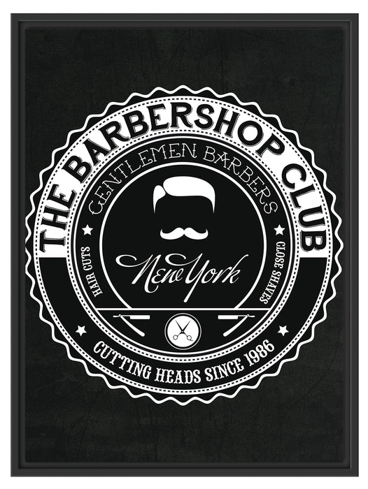 the Barber-Shop-Club black Schattenfugenrahmen 80x60