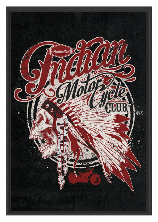 Indian motorcycle-Club black Schattenfugenrahmen 100x70