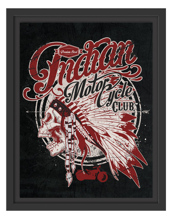 Indian motorcycle-Club black Schattenfugenrahmen 38x30