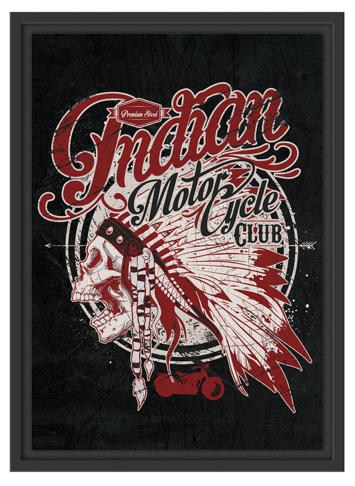 Indian motorcycle-Club black Schattenfugenrahmen 55x40