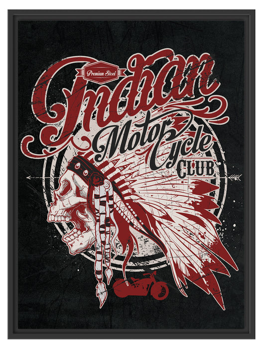 Indian motorcycle-Club black Schattenfugenrahmen 80x60