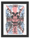 UK skull light Schattenfugenrahmen 38x30