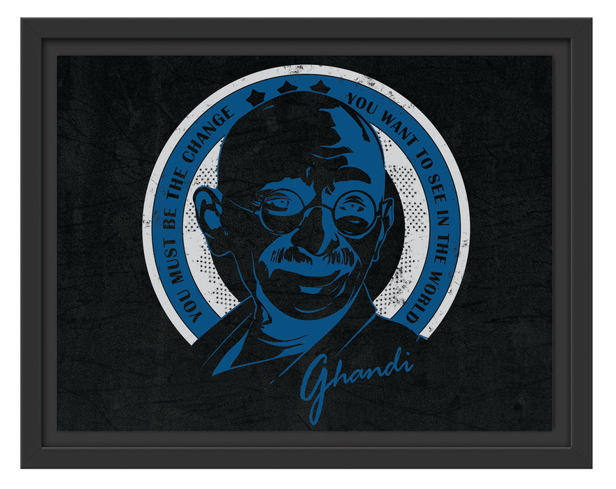 Ghandi Black Schattenfugenrahmen 38x30