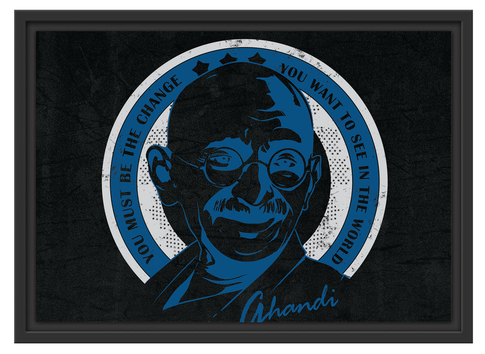 Ghandi Black Schattenfugenrahmen 55x40