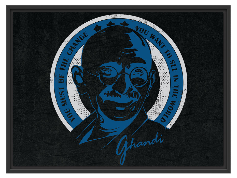 Ghandi Black Schattenfugenrahmen 80x60