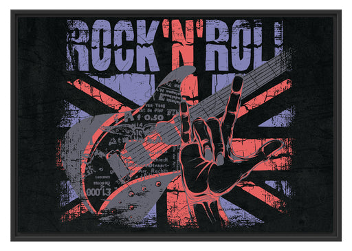 Rock n Roll Black Schattenfugenrahmen 100x70
