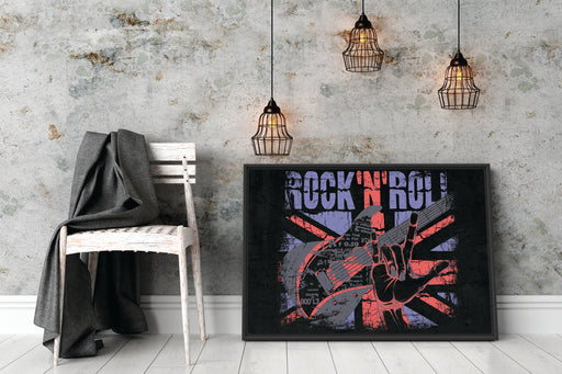 Rock n Roll Black Schattenfugenrahmen Wohnzimmer