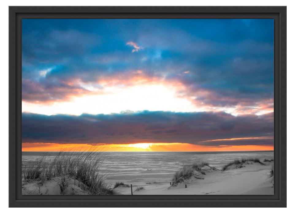 Nordseeküste bei Sonnenaufgang Schattenfugenrahmen 55x40