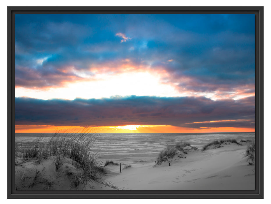 Nordseeküste bei Sonnenaufgang Schattenfugenrahmen 80x60