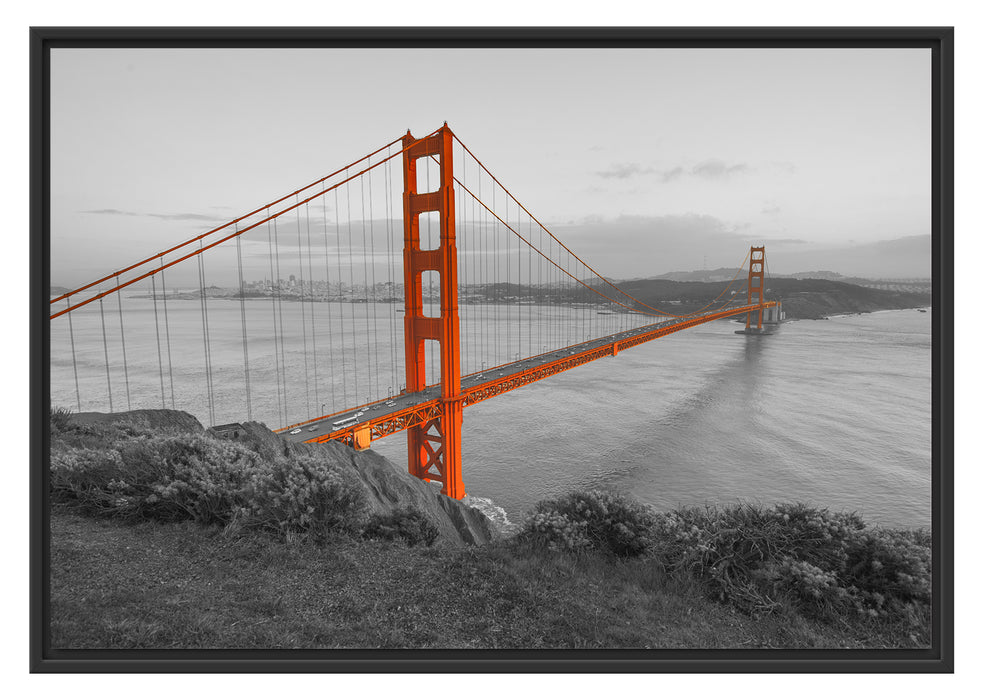 Pixxprint Golden Gate Bridge San Francisco, im Schwebe-Effekt Bilderrahmen