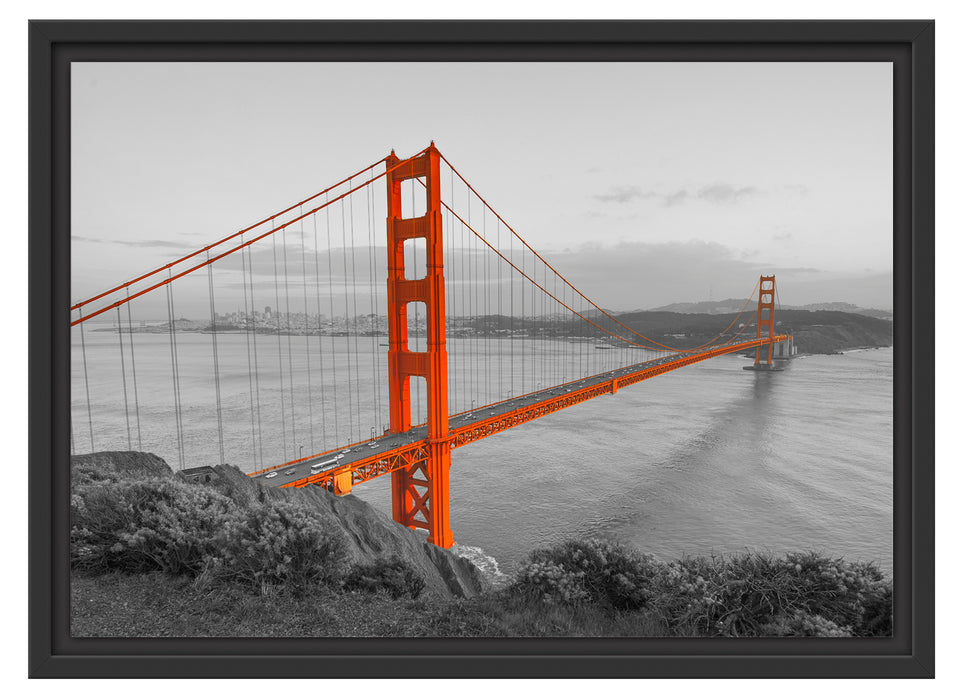 Golden Gate Bridge San Francisco Schattenfugenrahmen 55x40