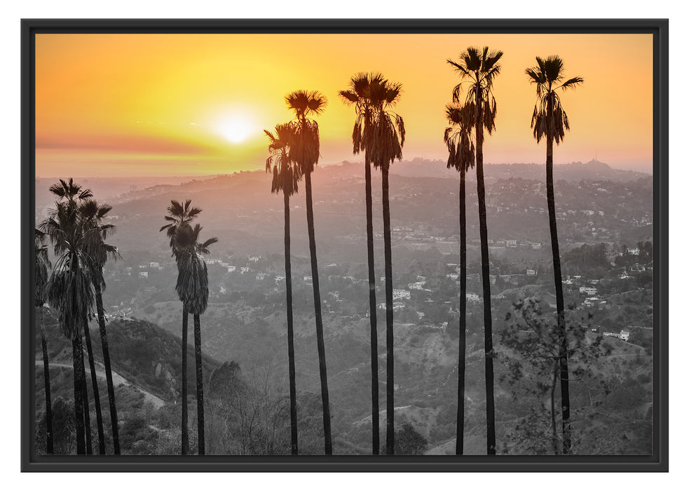 Pixxprint Aussicht auf den Hollywood Hills, im Schwebe-Effekt Bilderrahmen