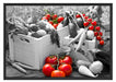 Gemüse in Holzkisten Schattenfugenrahmen 100x70