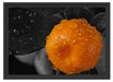 Orange mit Wassertropfen Schattenfugenrahmen 55x40