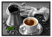 Kaffe mit Kännchen Schattenfugenrahmen 100x70