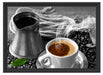 Kaffe mit Kännchen Schattenfugenrahmen 55x40