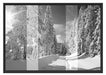 Winterlandschaft mit Bäumen Schattenfugenrahmen 100x70