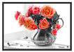 Wunderschöne Rosen in Krug Schattenfugenrahmen 100x70