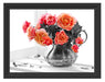 Wunderschöne Rosen in Krug Schattenfugenrahmen 38x30