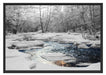 wunderschöner Bach im Winter Schattenfugenrahmen 100x70