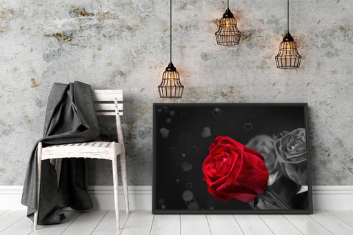 rote Rosen zum Valentinstag Schattenfugenrahmen Wohnzimmer