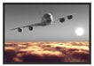 Flugzeug über Wolkenmeer Schattenfugenrahmen 100x70