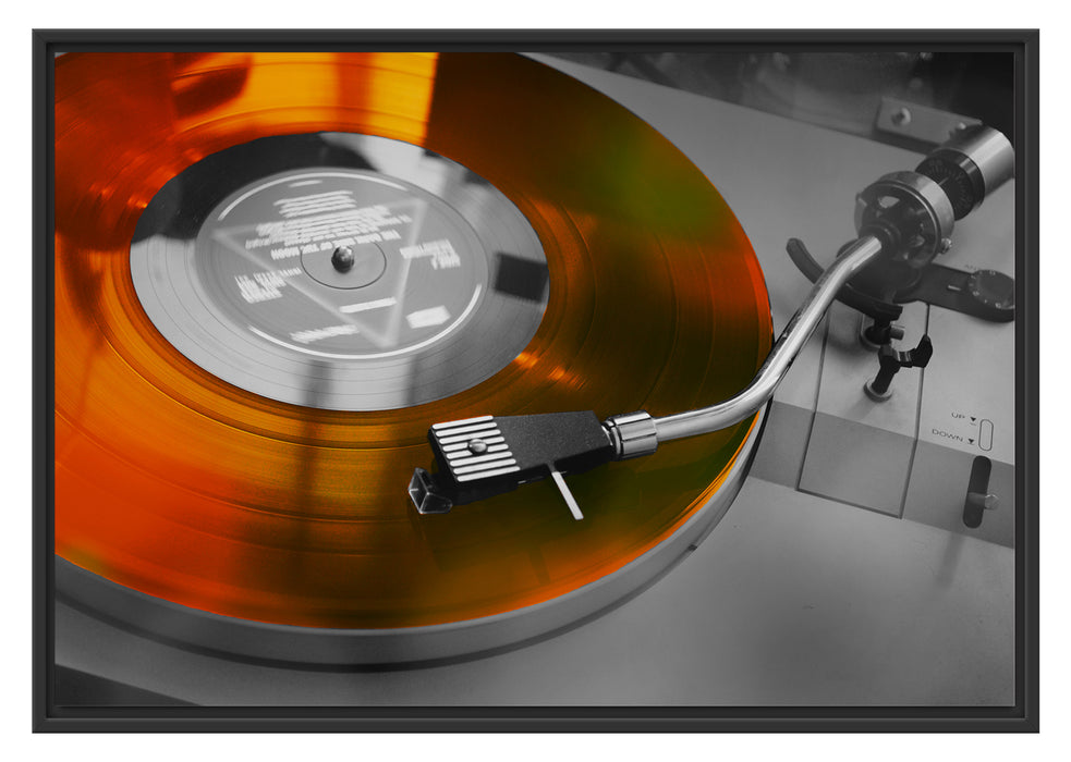 Pixxprint alter Schallplattenspieler, im Schwebe-Effekt Bilderrahmen
