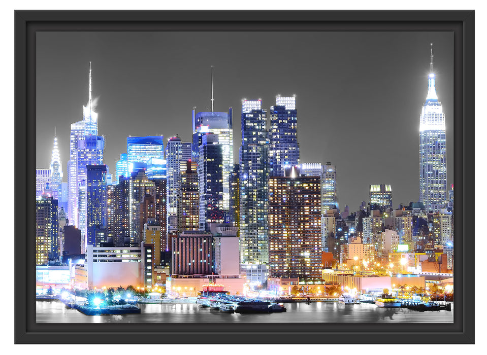 New York Skyline Schattenfugenrahmen 55x40